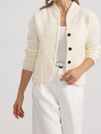 Ladies Knitted Sweater with High Neck for Comfortable and Timeless