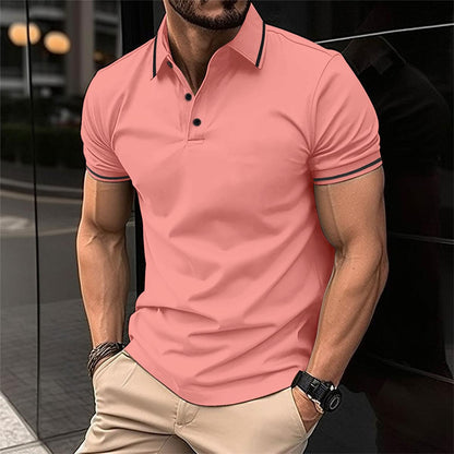 Men's Polo Shirt with Short Sleeves and Modern Fit