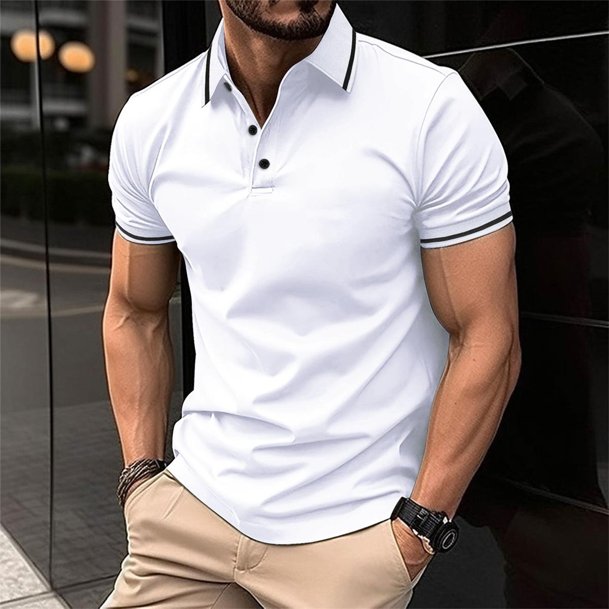 Men's Polo Shirt with Short Sleeves and Modern Fit