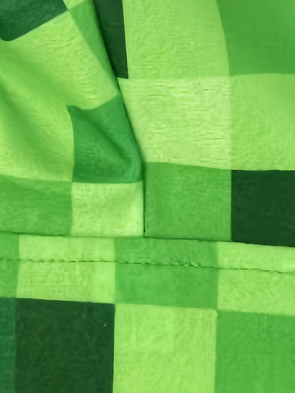 Minecraft Inspired Green Checkered Onesie for Kids for Perfect for Halloween and Parties