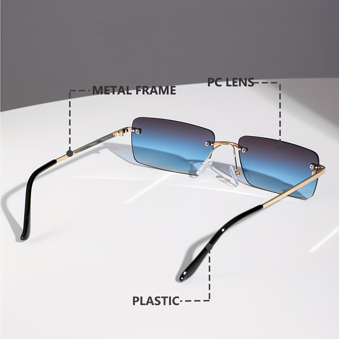 Stylish Frameless Sunglasses for Trendy and Comfortable for Men