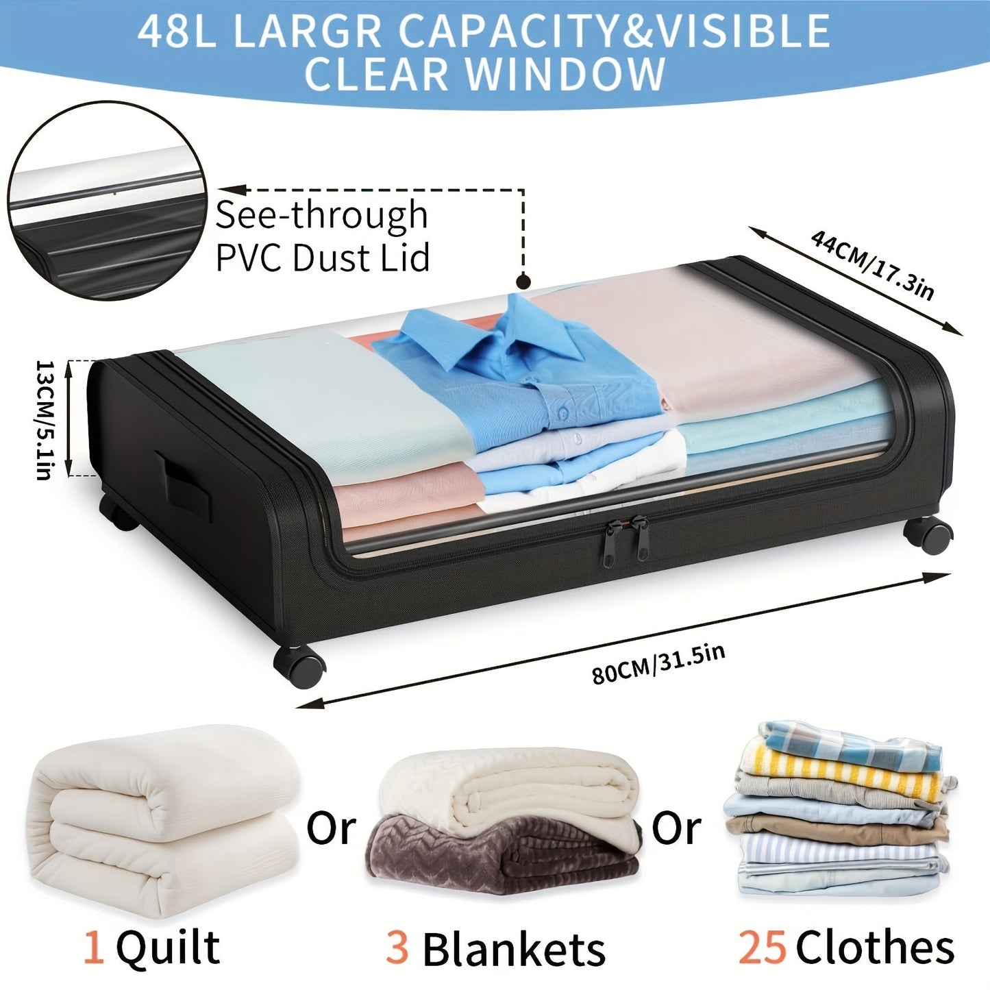 Rollstore Underbed Storage Boxes for Spacious, Mobile and Organised