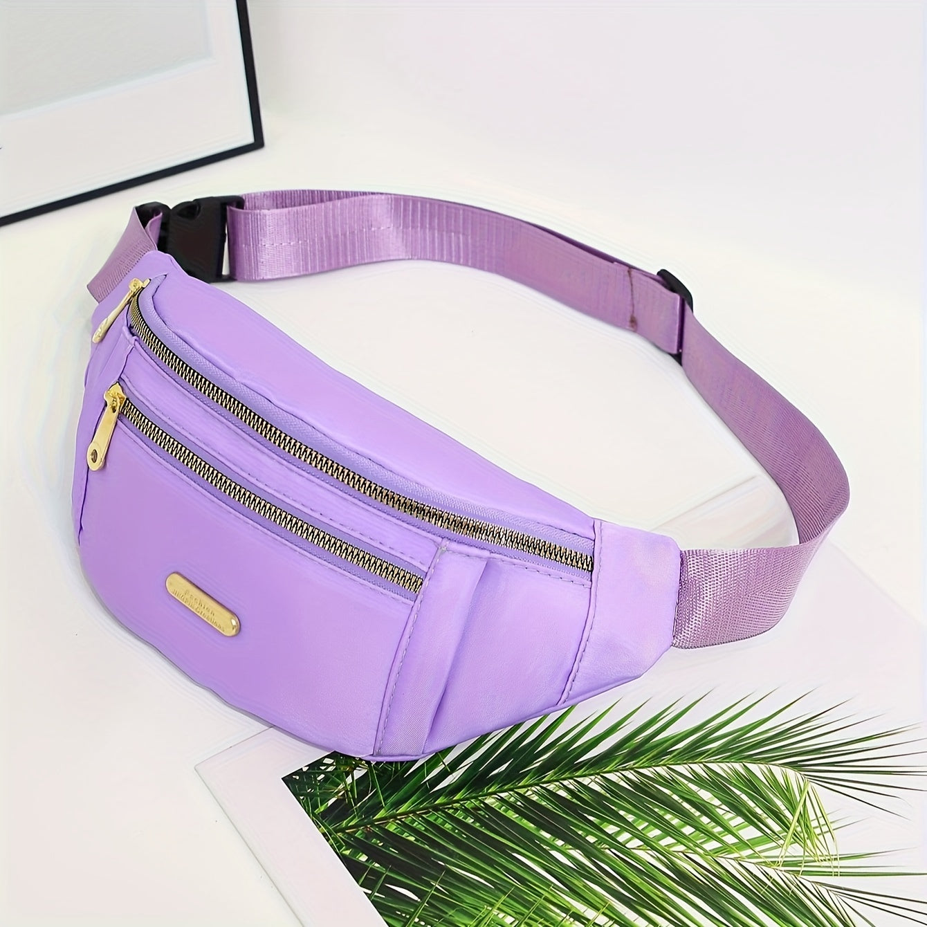 Bag with Lightweight Bum Design for Women with Multiple Zipper Pockets and Adjustable Strap