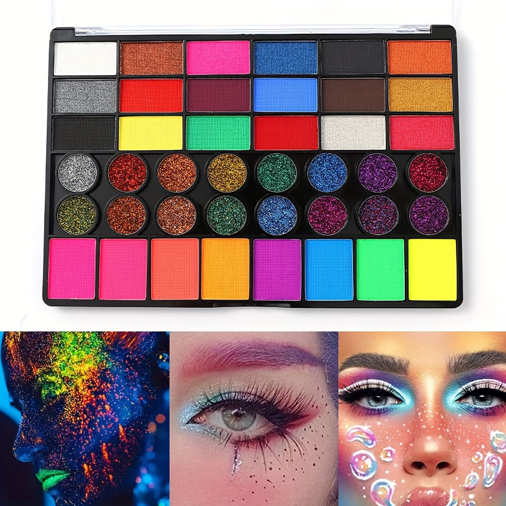 Set 42-Color Water-Based Face and Body Paint for Perfect for Creative Art and Painting