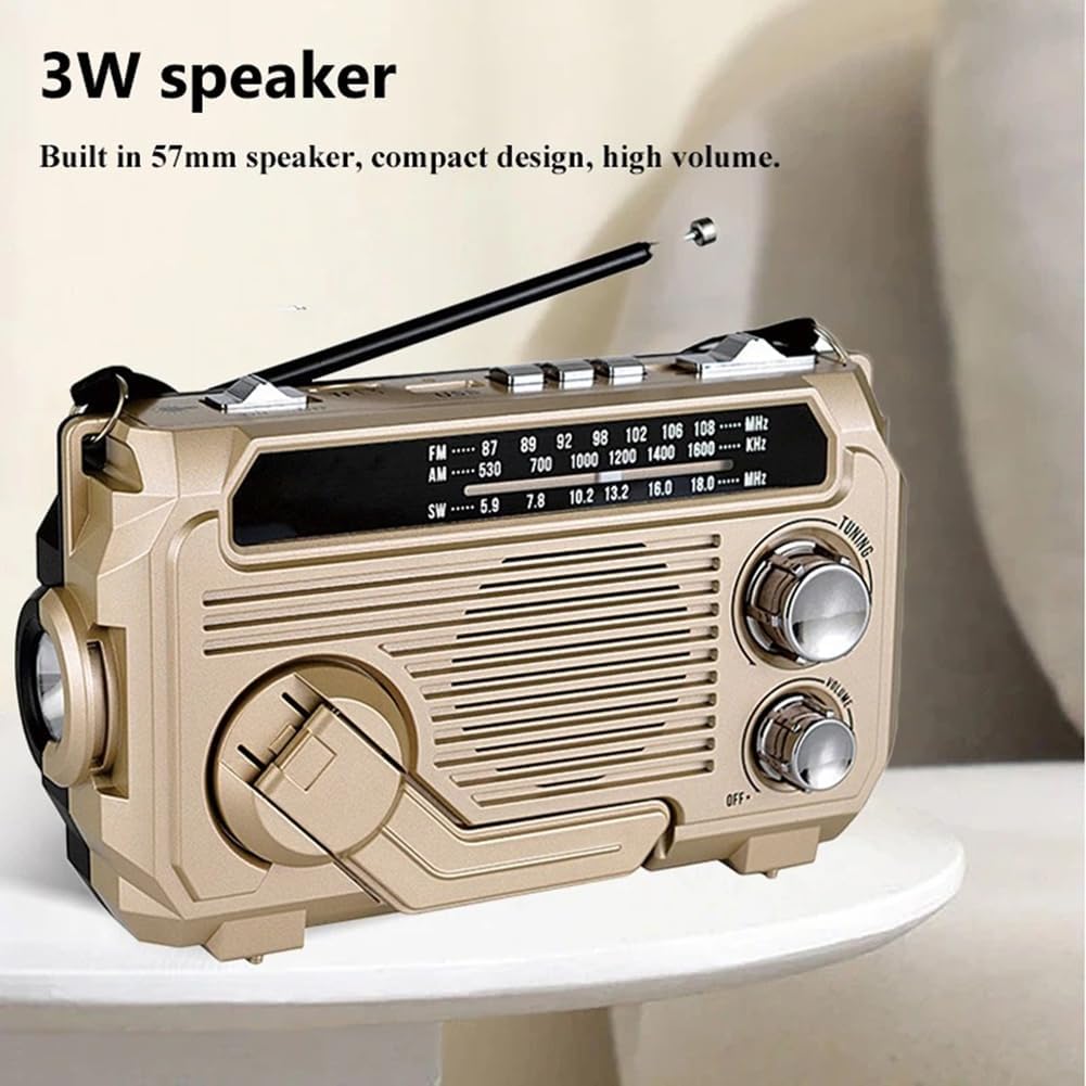 Emergency Radio with Dynamo and Solar Panel for Reliable Communication and Lighting