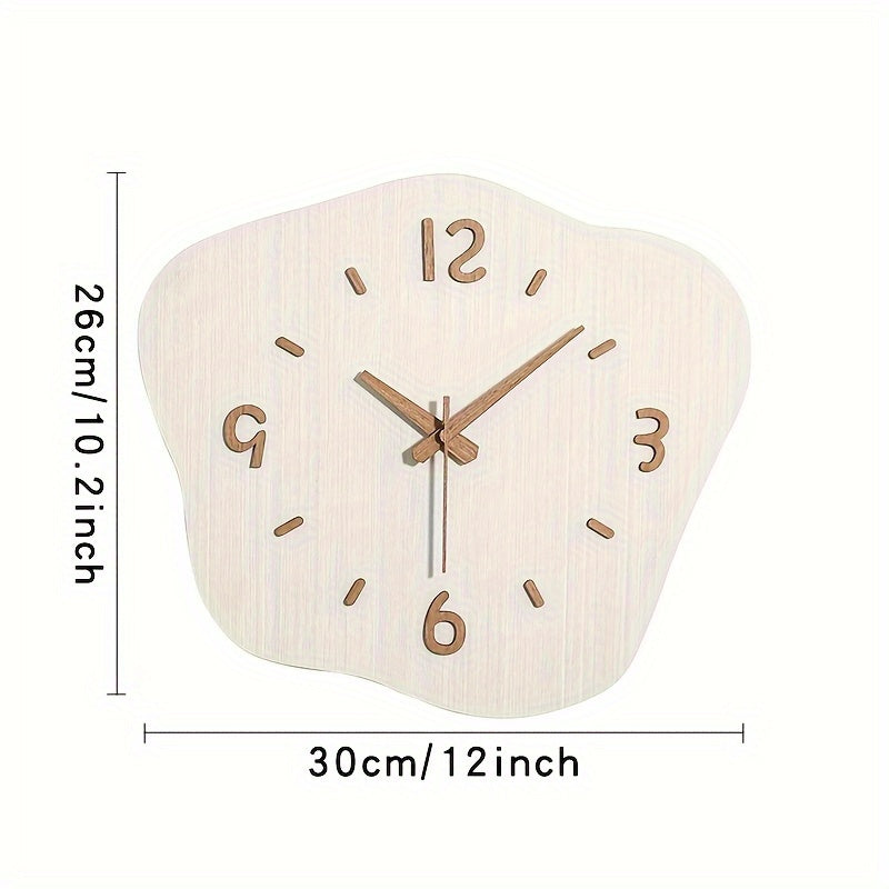 Clock with Wooden Wall Irregular Shape for Silent Movement and Decorative