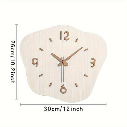 Clock with Wooden Wall Irregular Shape for Silent Movement and Decorative
