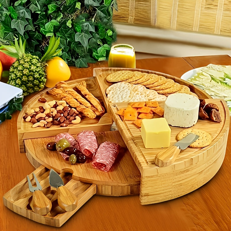 Set Bamboo Delights Cheese and Snack Board for Original and Practical for Cozy Moments