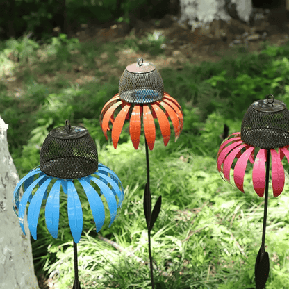 Decorative Bird Feeder House for Garden with Metal Flower Design and Durable