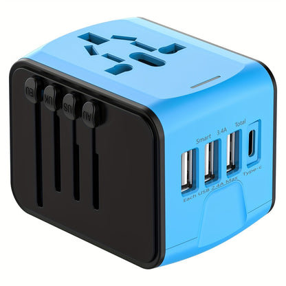 Travel Adapter with 4 USB Ports and Type-C for Global Charger