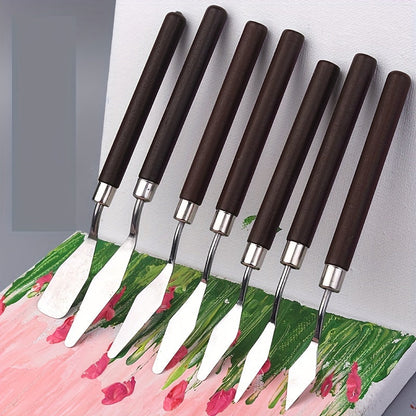 Set 7-Piece Stainless Steel Palette Knife for Painting and Mixing Colors