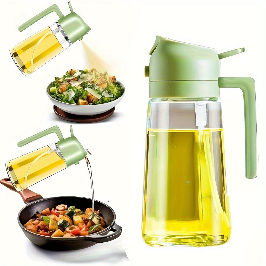 Dispenser with 2-in-1 Oil and Spray Bottle for Precise Oil Control for Kitchen and BBQ