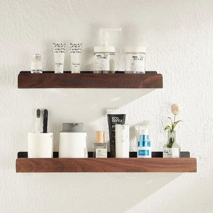 Organiser with Wooden Bathroom Without Drilling with Practical and Natural Design