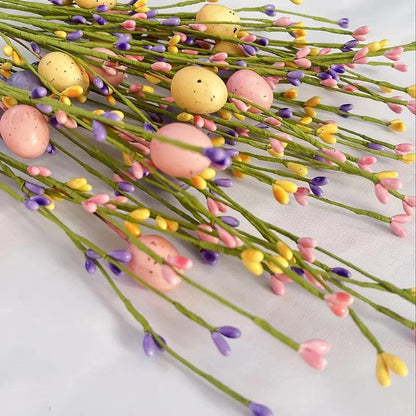 Decorative Easter Branches with Coloured Eggs for Cheerful Spring Decoration