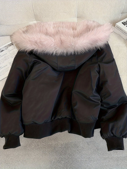 Ladies' Bomber Jacket with Faux Fur for Chic and Warm for Every Season