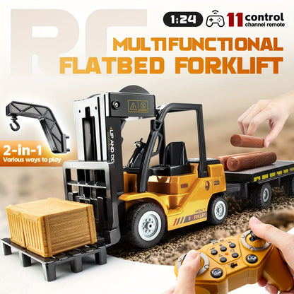 Heavy Duty Remote Control Forklift for 1:24 Scale with Lights & Trailer