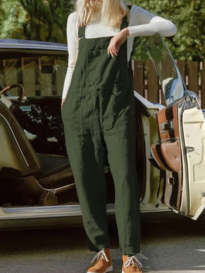 Ladies' Dungarees with Pockets with Vintage Style Loose-Fit Garden Overall