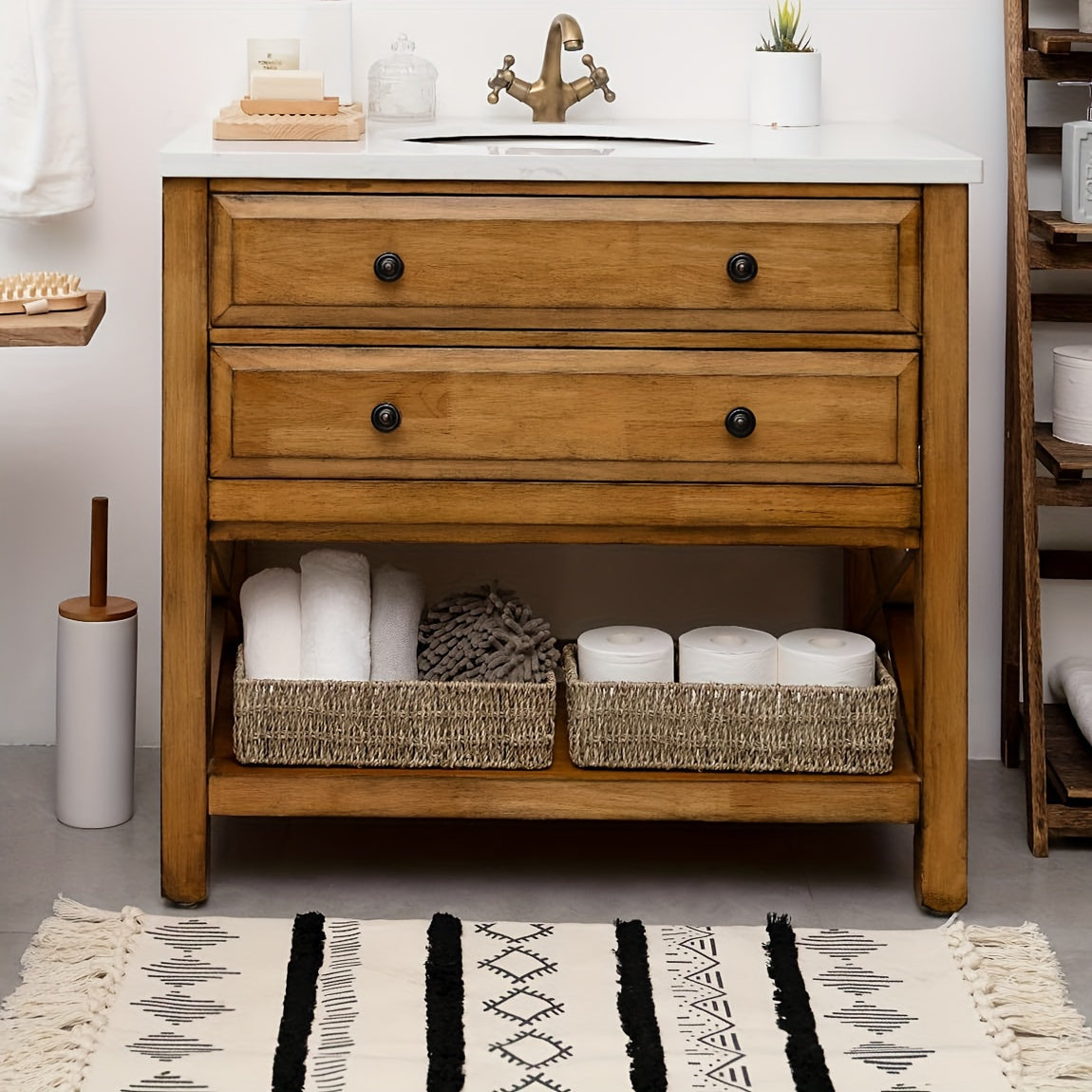 Storage Basket Handmade Seagrass for Ideal for Bathroom and Toilet