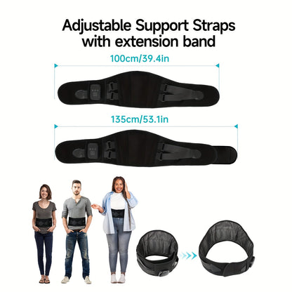 Wireless Heated Massage Belt for Back and Waist for 3 Adjustable Heat and Vibration Modes