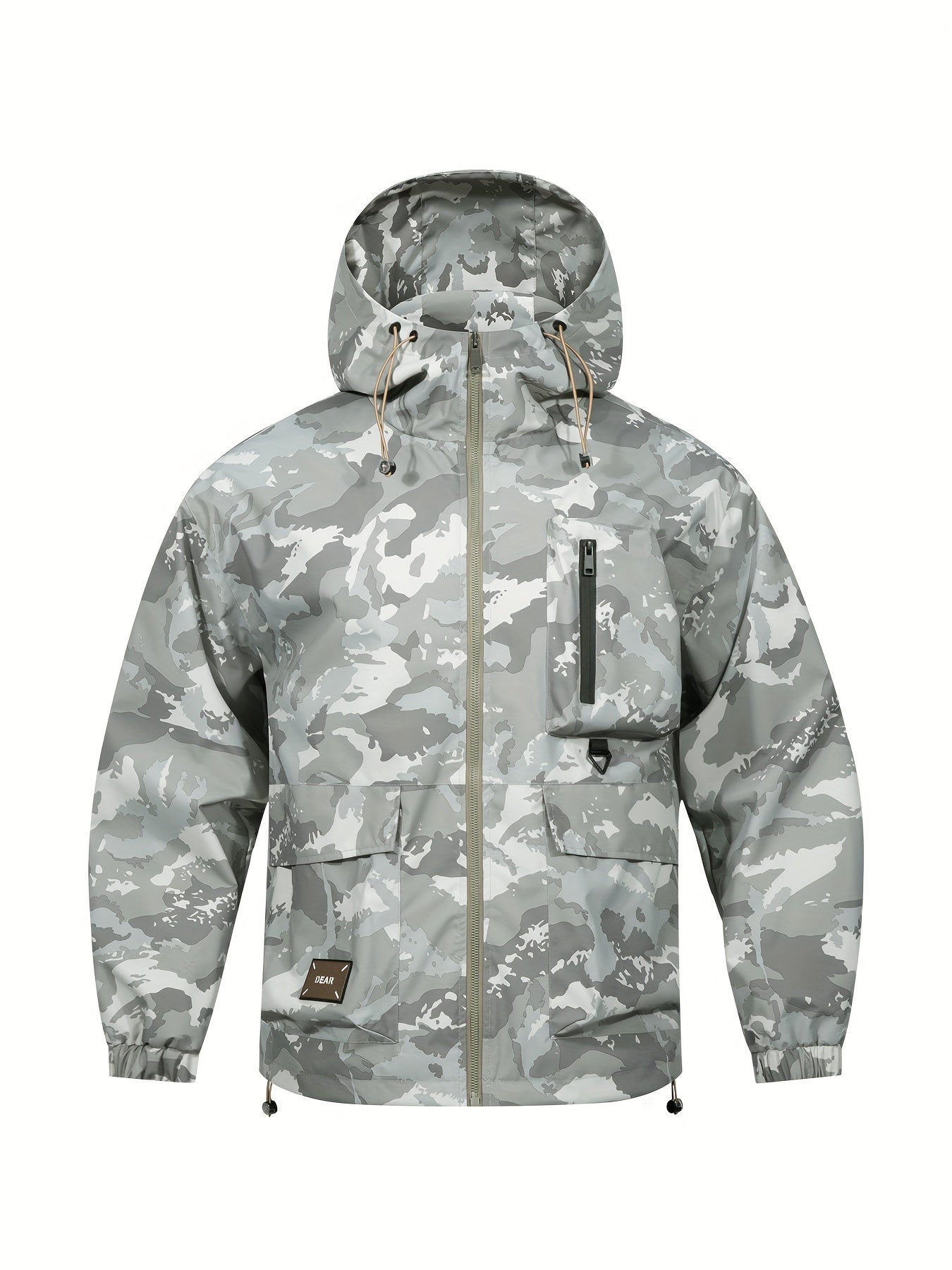 Men's Jacket with Camouflage Pattern and Hood for Casual and Comfortable