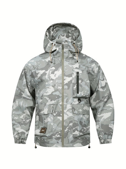 Men's Jacket with Camouflage Pattern and Hood for Casual and Comfortable