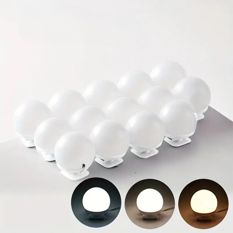 Mirror with Dimmable LED Lighting with Light Balls and Adjustable Make-Up Lighting