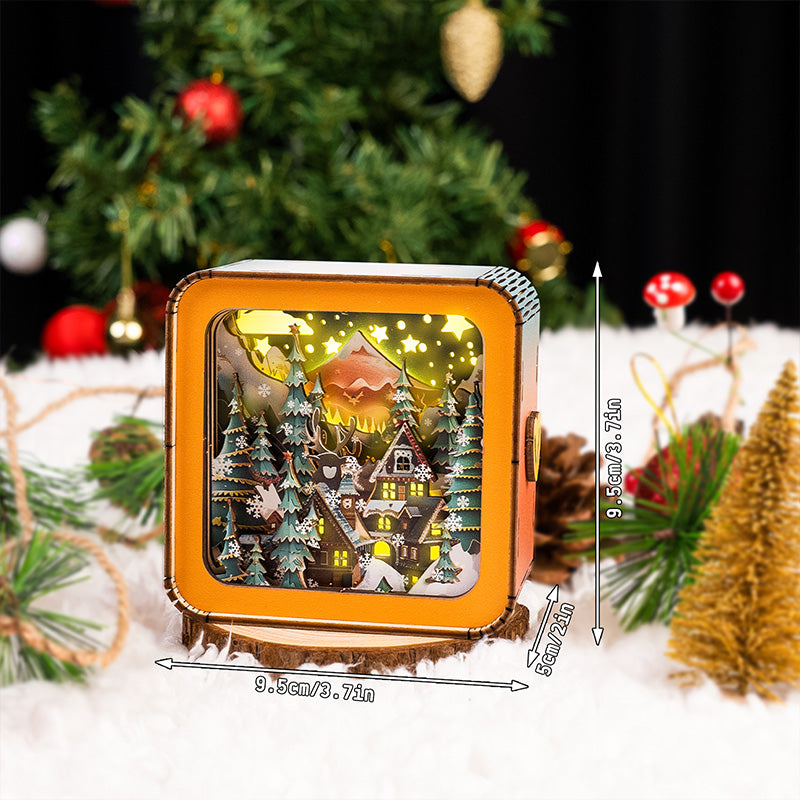 Light with Atmospheric 3D Christmas House Scale for Warm LED Light and Unique Decoration