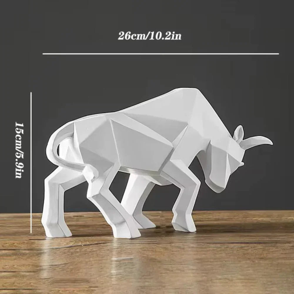 Geometric Bull Statue Modern Decoration for Living Room Office and Interior