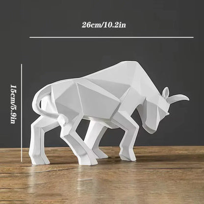 Geometric Bull Statue Modern Decoration for Living Room Office and Interior