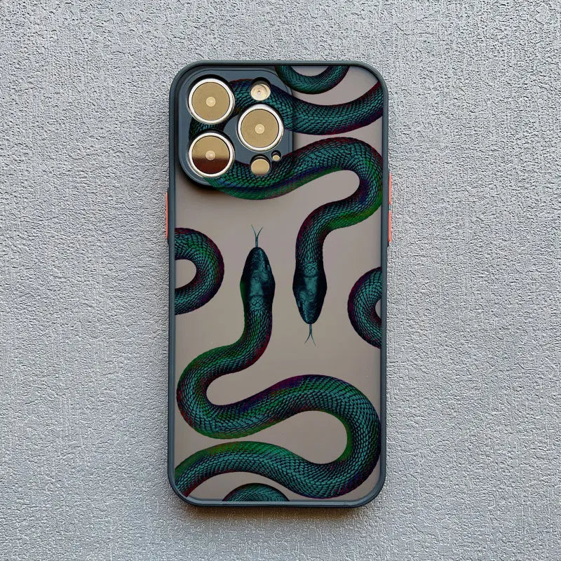 Case with Phone Snake Pattern with Shock Absorbing and Slim Design