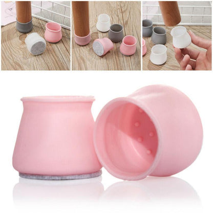 Flexigrip Pro for Transparent Silicone Chair Leg Covers with Anti-Slip Felt Base