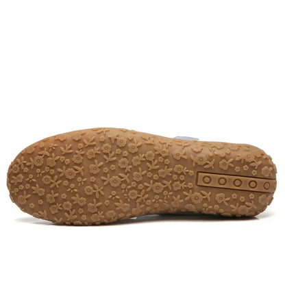 Leather Sandals for Women with Velcro and Comfort Sole