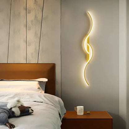 Wall Lamp with Modern Curved LED Design for Indoor Use with Atmospheric Lighting