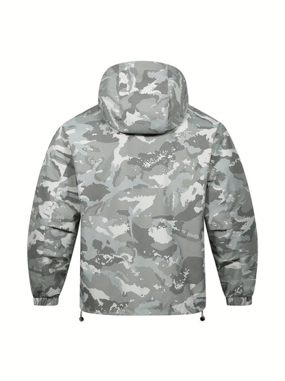 Men's Jacket with Camouflage Pattern and Hood for Casual and Comfortable