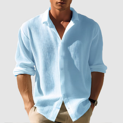 Light with Men's Long Sleeve Shirt Made from and Breathable Material