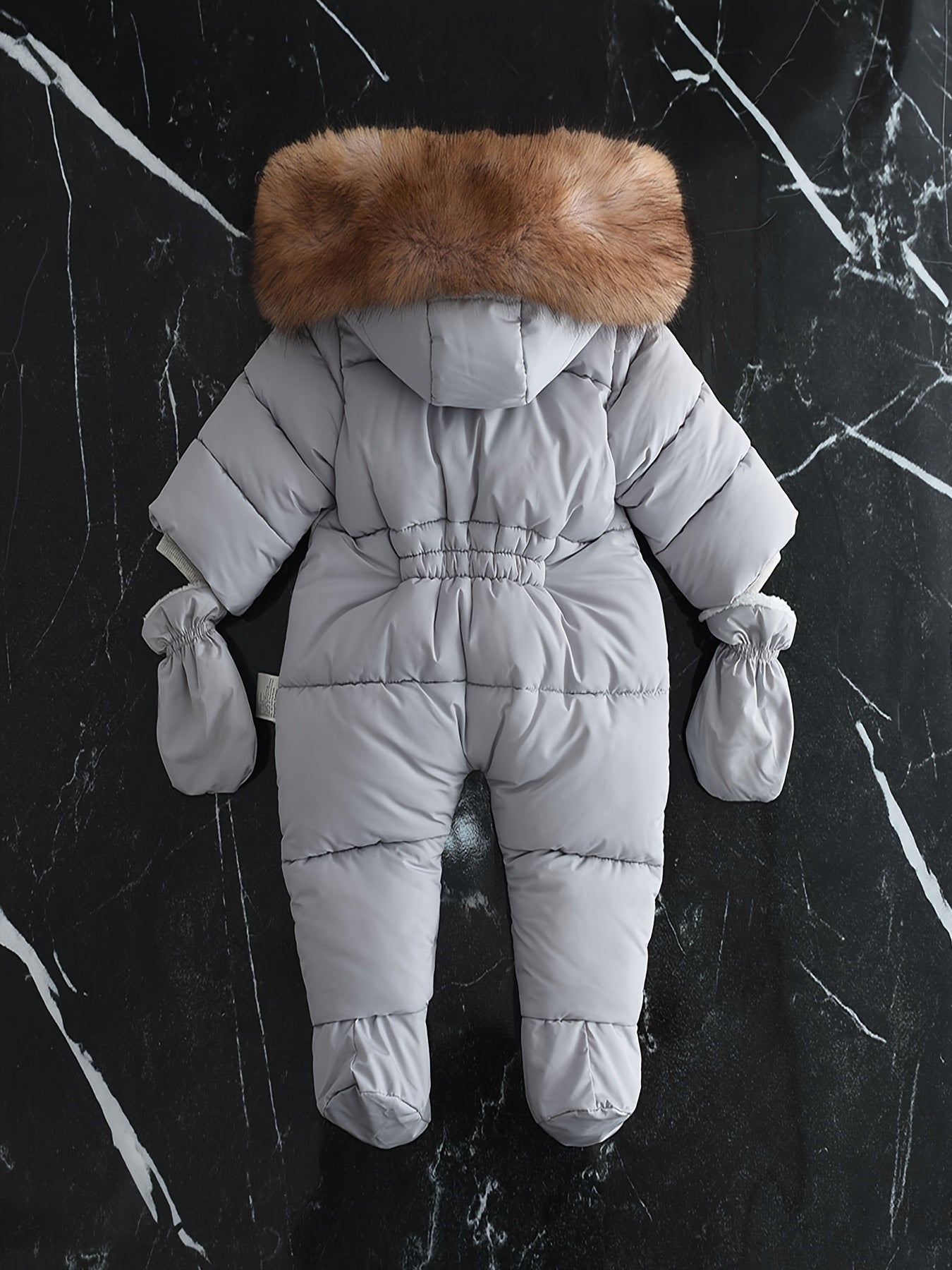 Frosty Baby Romper for Luxe Winter Jumpsuit with Hood for the Colder Months