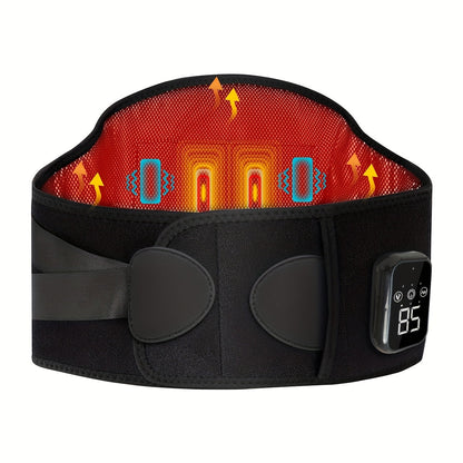 Wireless Heated Massage Belt for Back and Waist for 3 Adjustable Heat and Vibration Modes