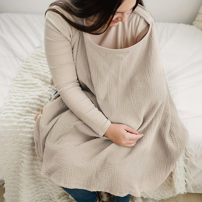 Blanket with Breathable Nursing Rigid Hoops for Multifunctional Mother Apron