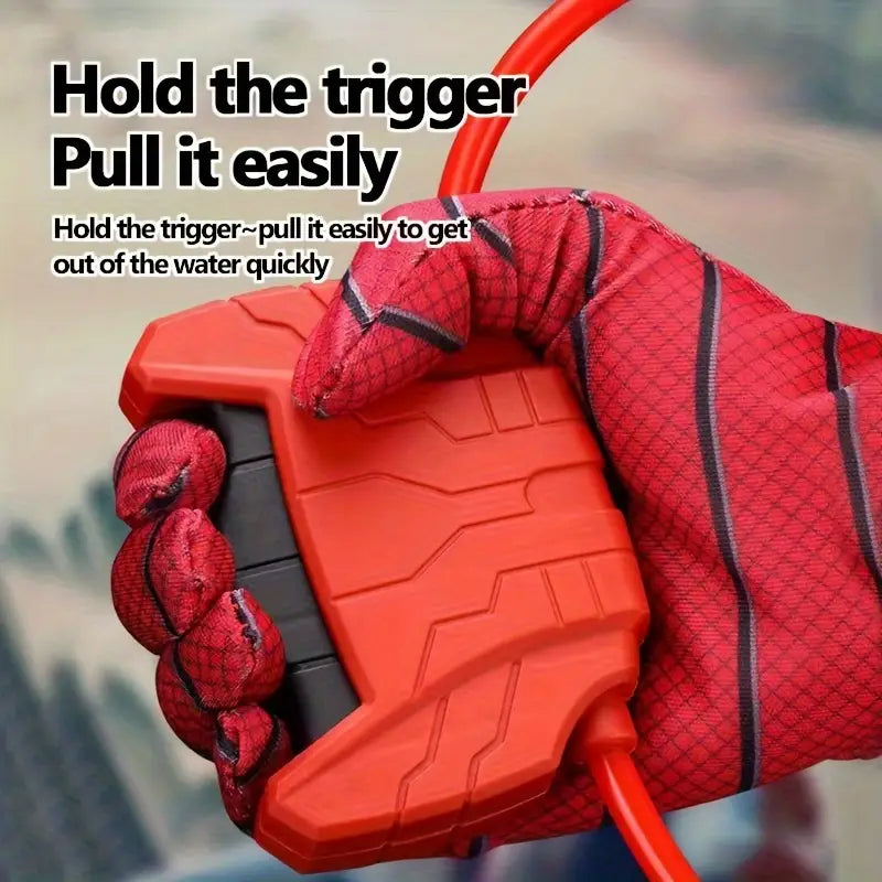 Gloves with Water Spray Design for Children with Web Pattern and Playful Water Action