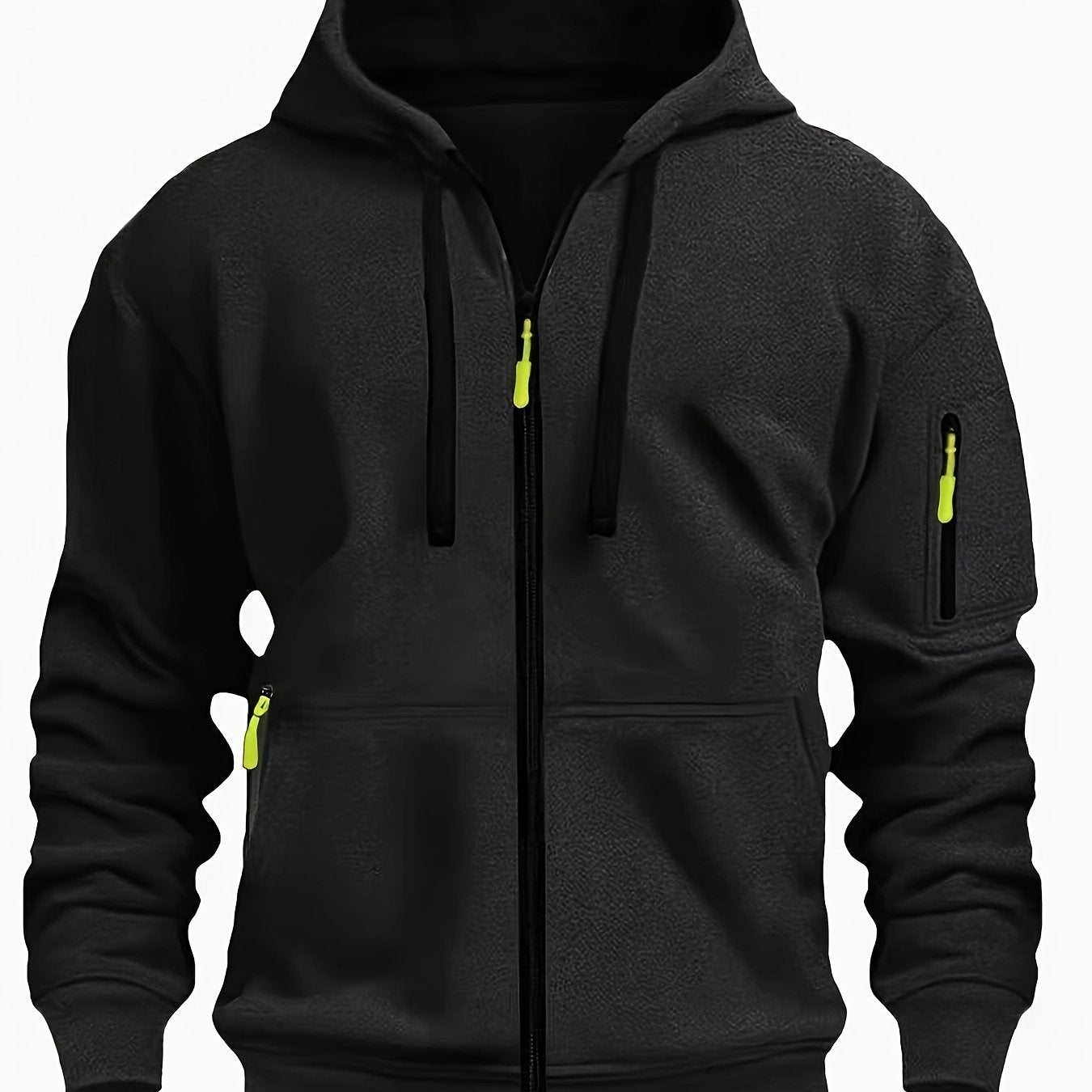 Men's Zip-Up Hoodie with Hood for Casual Outdoor Sweatshirt