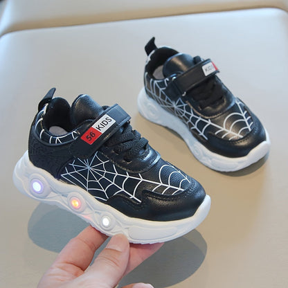 Sneakers Spider-Net LED for Adventurous Kids