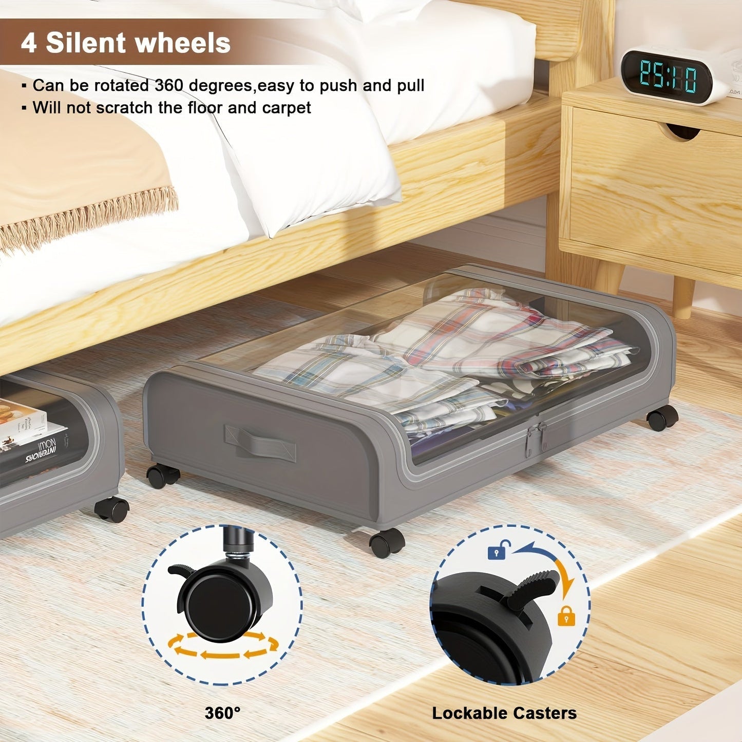 Rollstore Underbed Storage Boxes for Spacious, Mobile and Organised