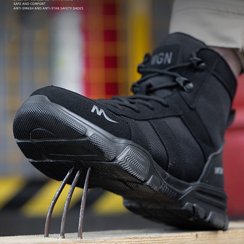 Shoes with Men's Safety Steel Toe for Puncture-Resistant and Slip-Resistant