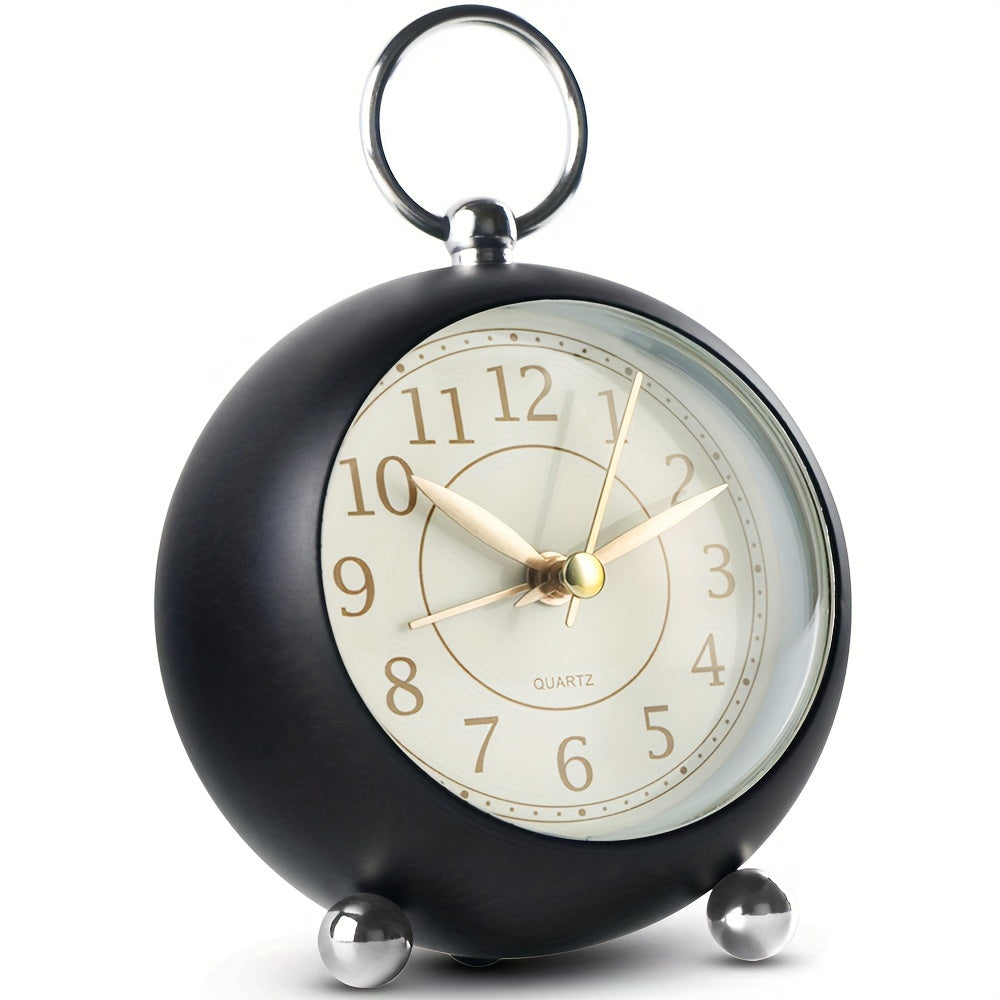 Night Light Vintage Analogue Alarm Clock with for Quiet and Clearly Readable