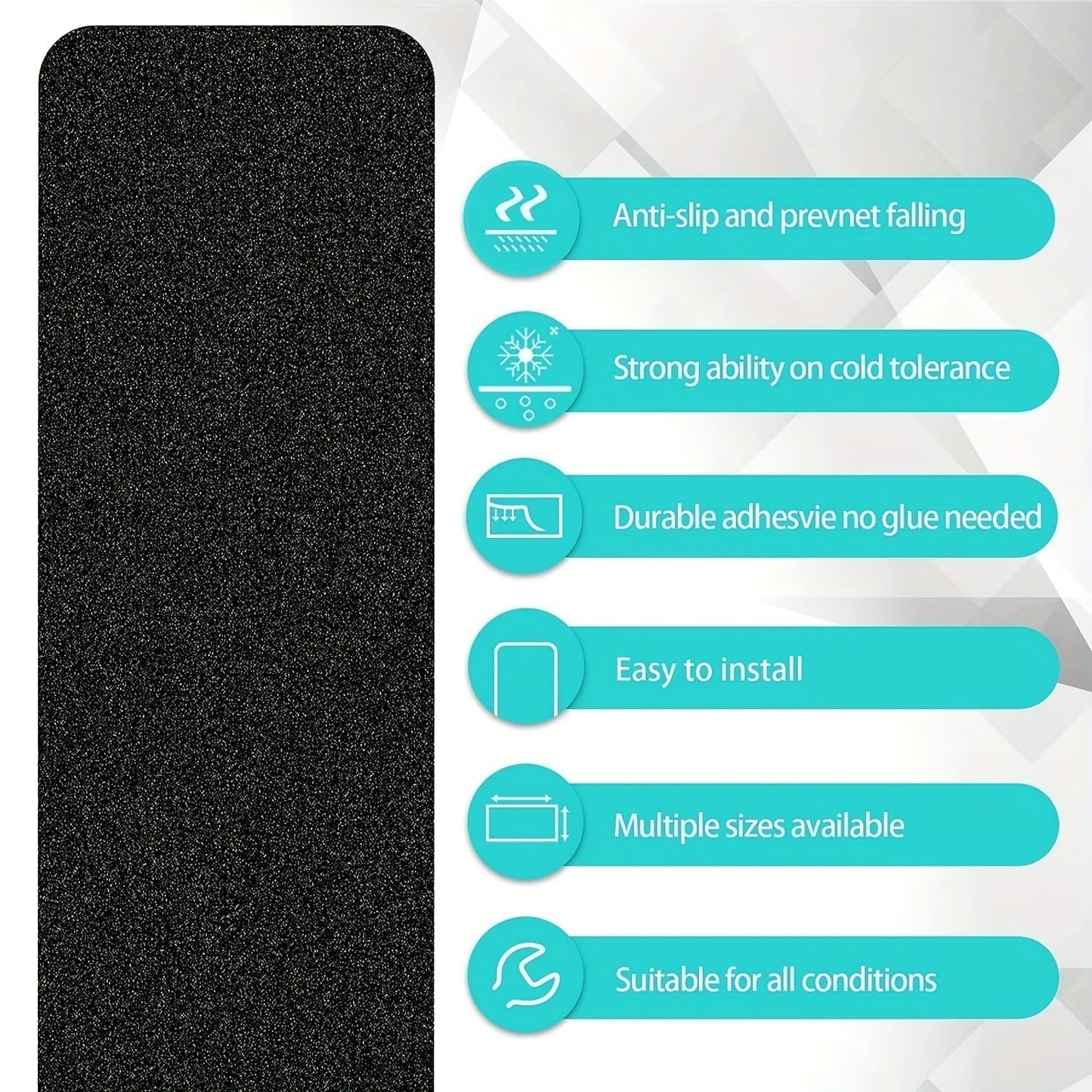 Rubber Anti-Slip Tread Strips for Extra Grip for Stairs and Driveways