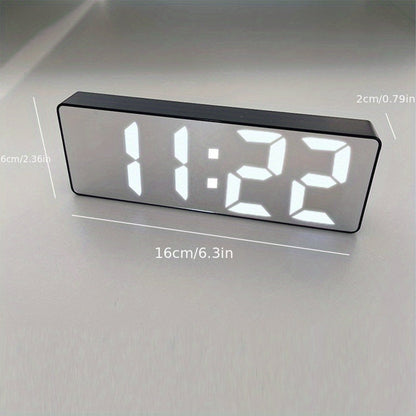 Clock with Digital LED Alarm Temperature Display and Adjustable Brightness