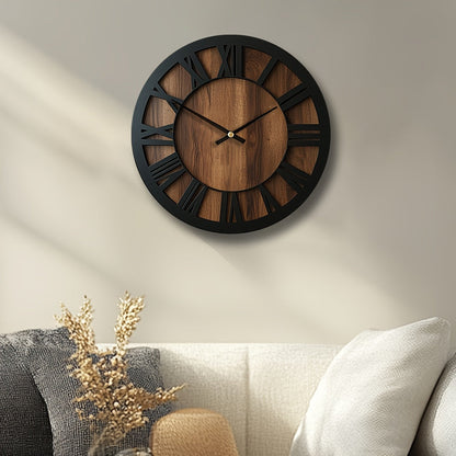 Clock with Wooden Wall Open Dial Design for Stylish and Decorative