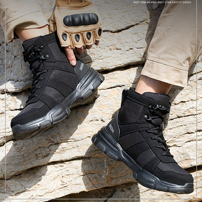 Shoes with Men's Safety Steel Toe for Puncture-Resistant and Slip-Resistant
