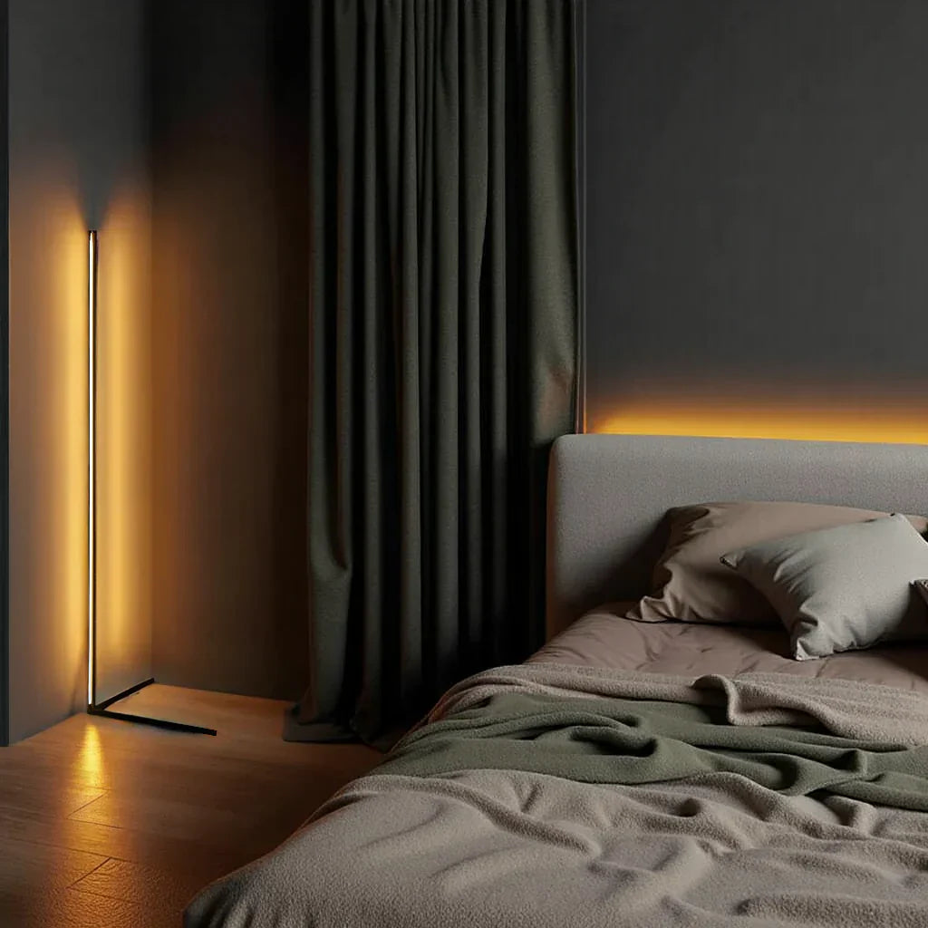 Light with Minimalist LED Floor Lamp with Dimmable Settings and Modern Linear Design
