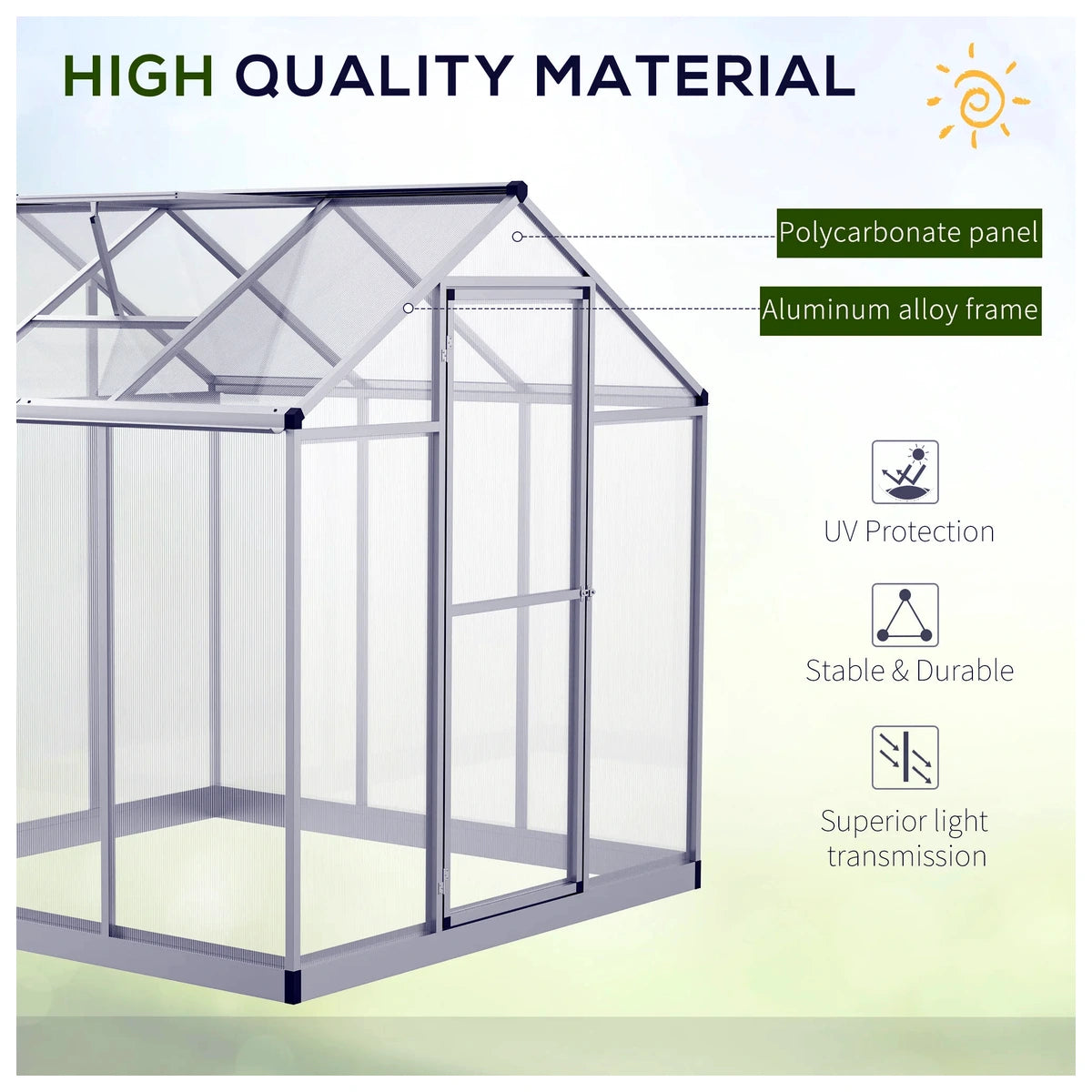 6 x 6 Polycarbonate Greenhouse – view 4